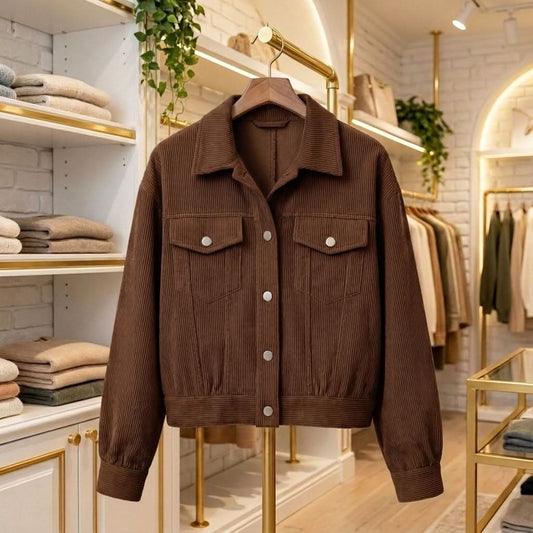 Fiora Corduroy Lantern Jacket - Khaki
