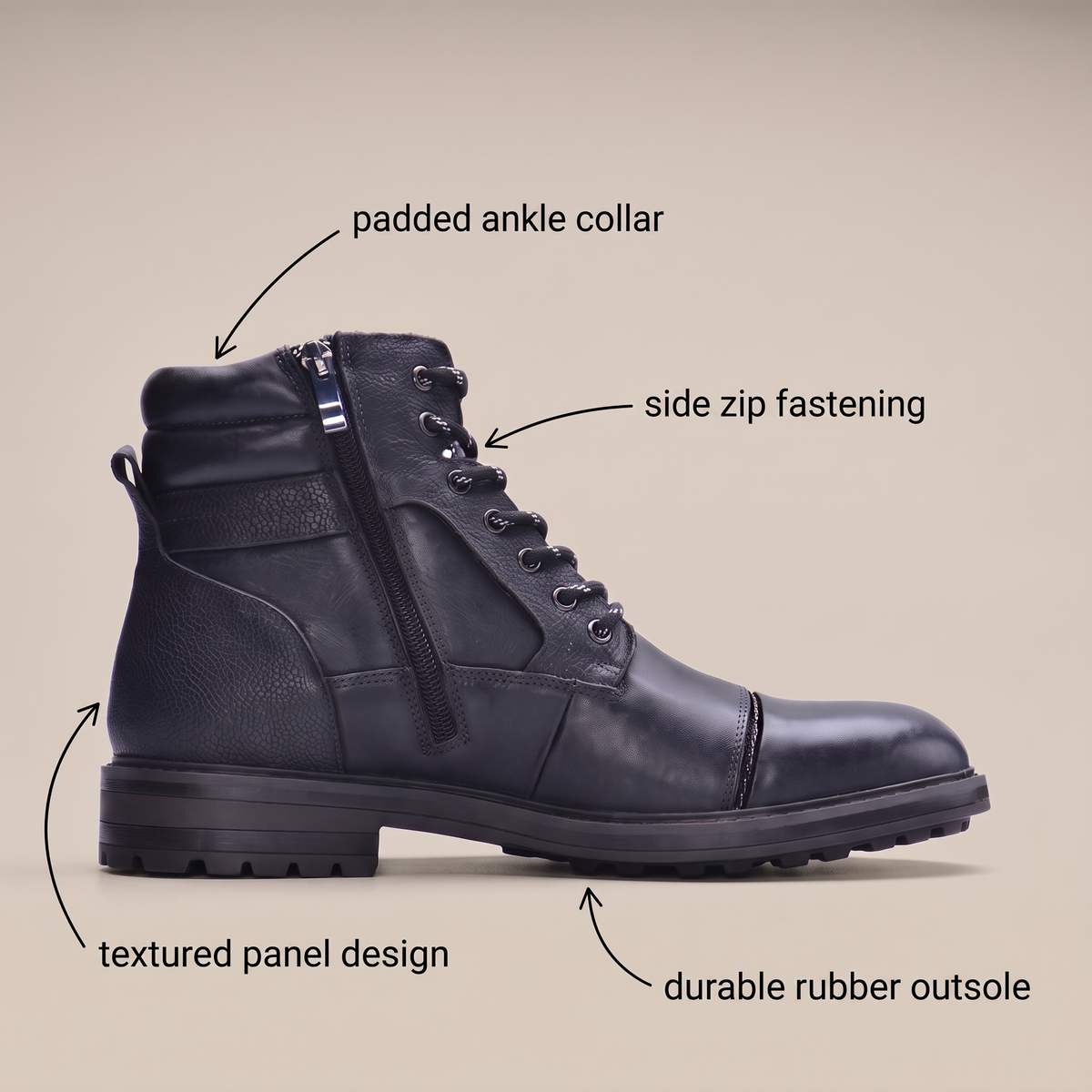Fitzroy Leather-Look Ankle Boots
