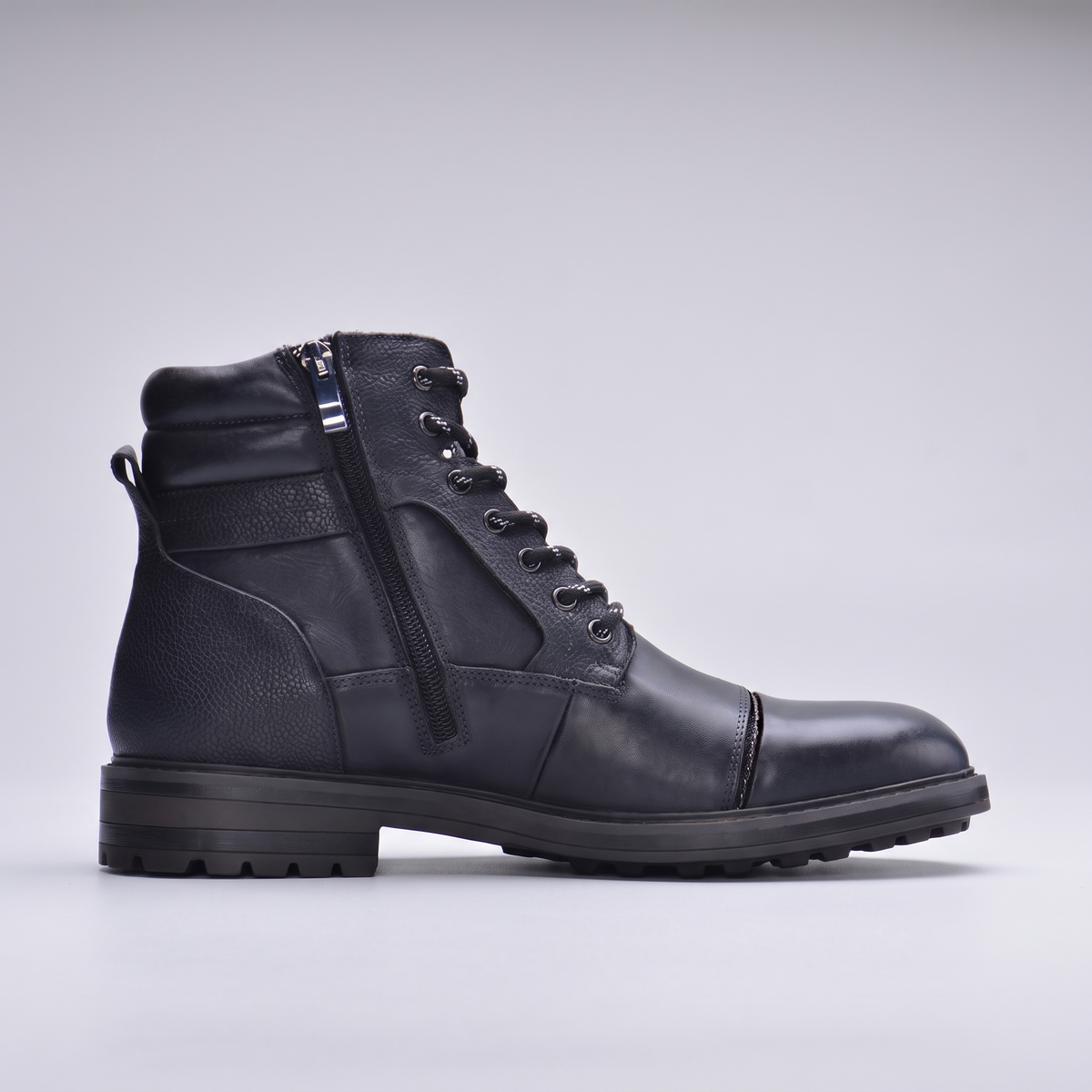 Fitzroy Leather-Look Ankle Boots - Black