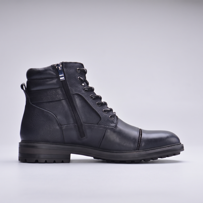 Fitzroy Leather-Look Ankle Boots - Black