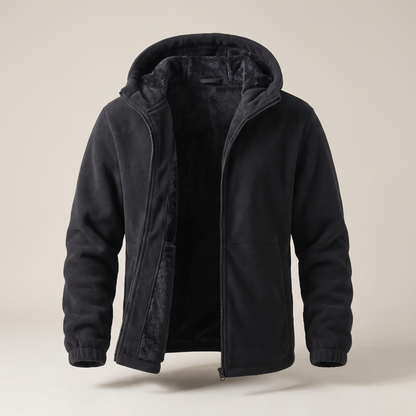 Fleece Lined Winter Jacket - Black