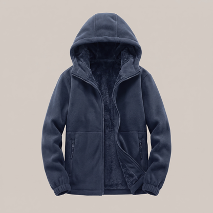 Fleece Lined Winter Jacket - Navy Blue
