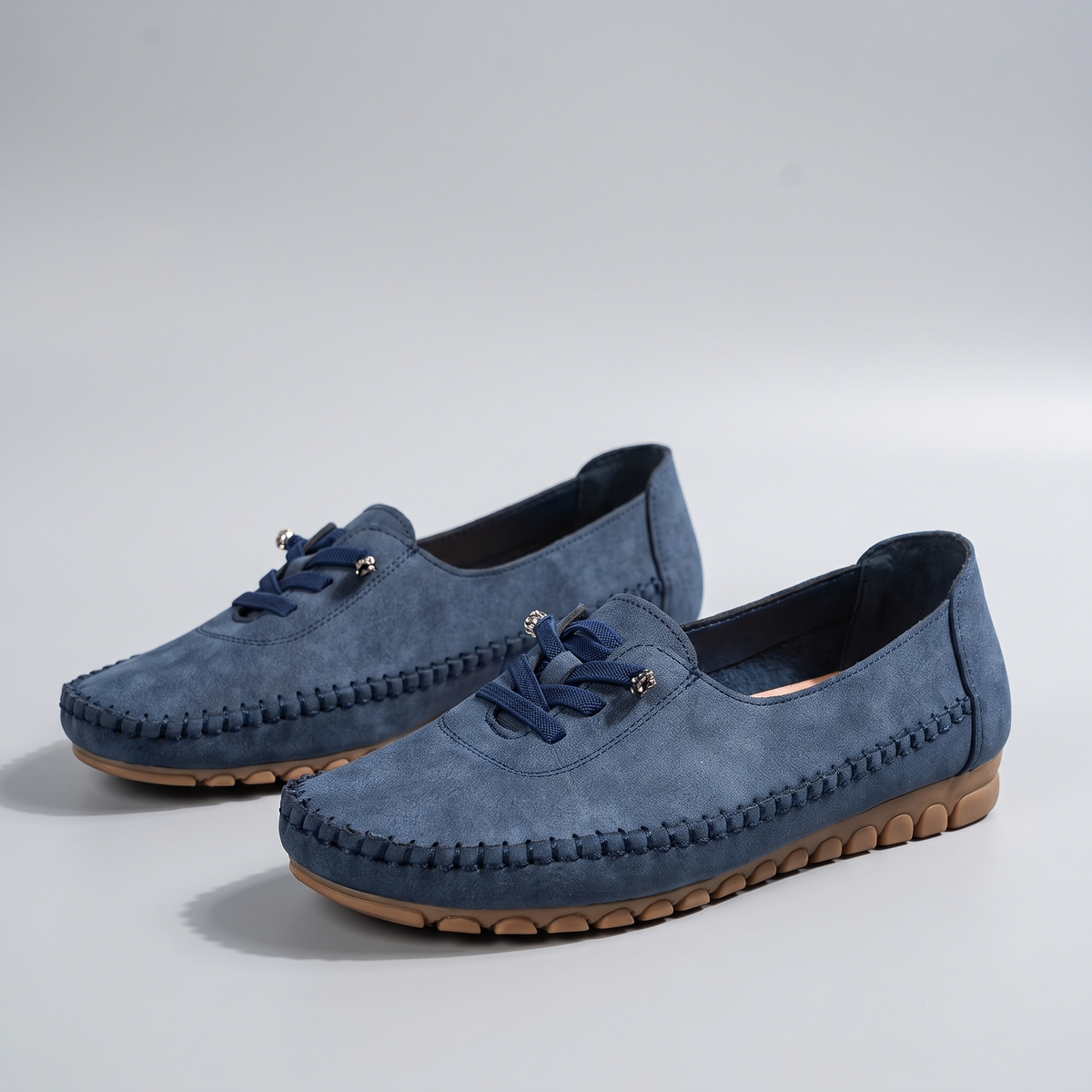 Flexible Comfort Moccasins - Blue