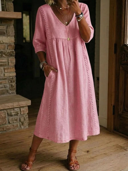 Flora Casual Lace Dress - Pink