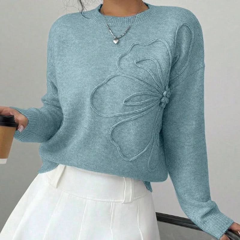 Flora Line Sweater - Light Blue