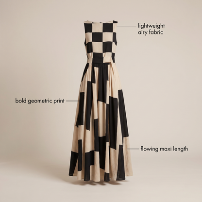 Florence Modern Pattern Maxi Dress