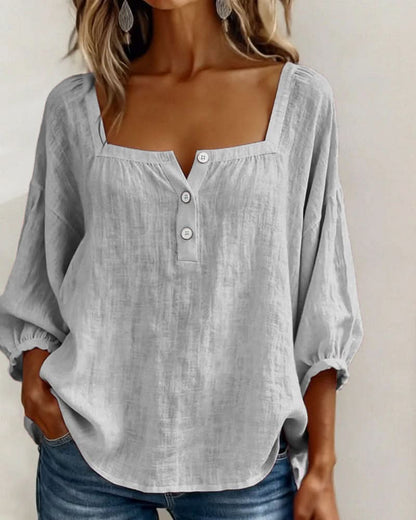 Florence Puff Sleeve Blouse - Grey