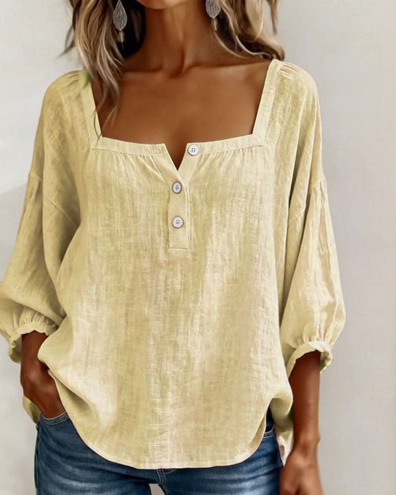 Florence Puff Sleeve Blouse - Yellow