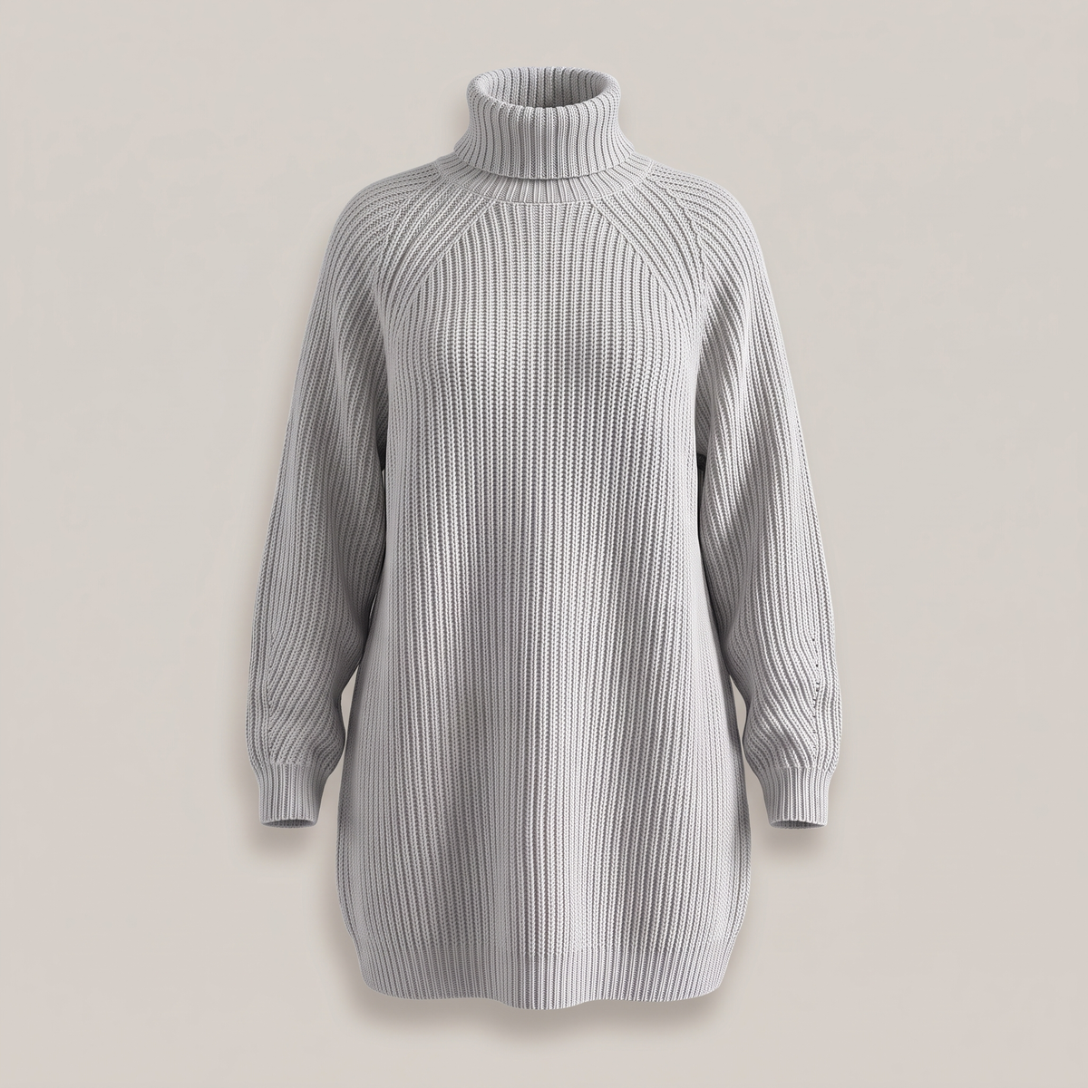 Floriana Cosy Roll-Neck Dress - Grey