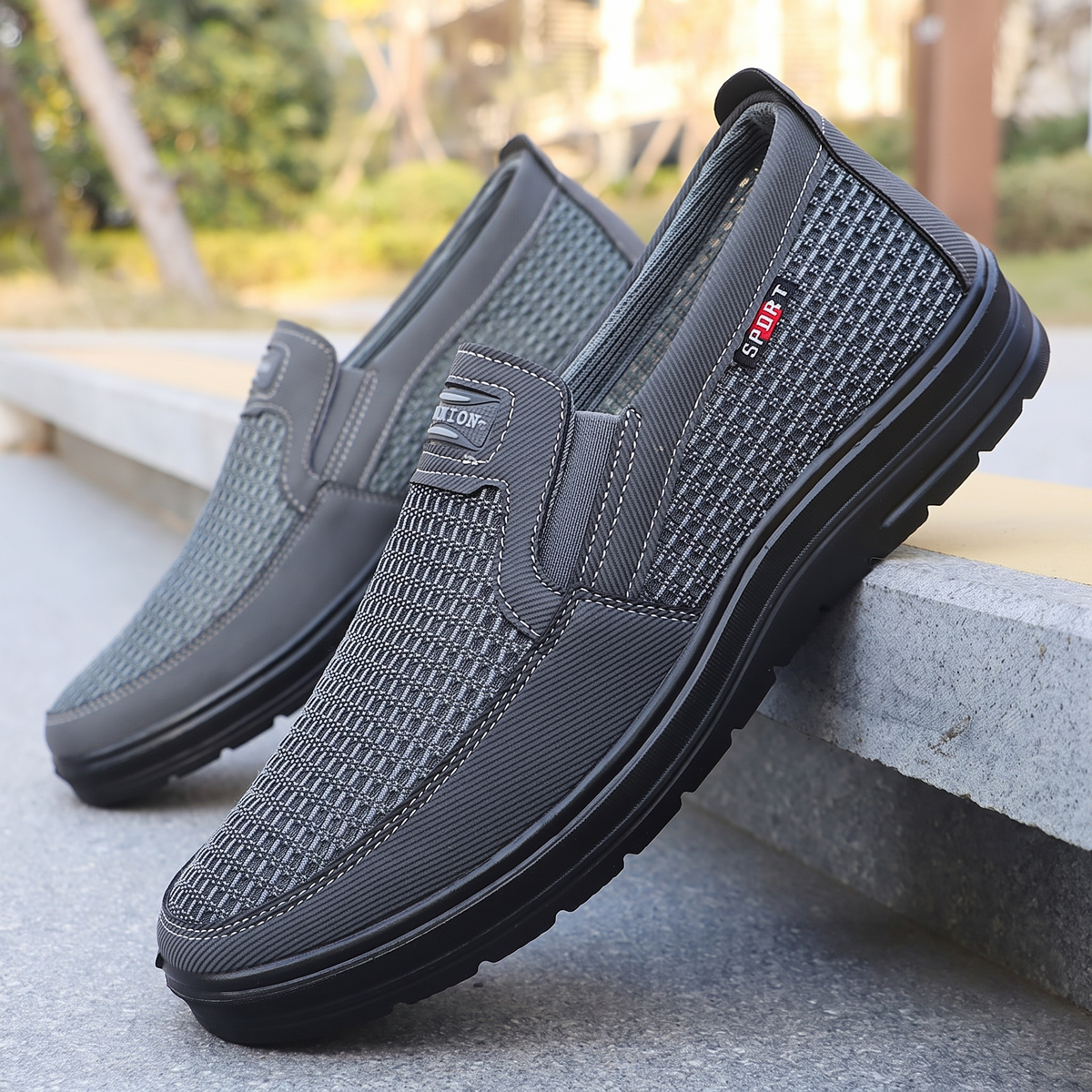 Fraser Easy-Wear Slip-On - Grey
