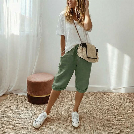Freya Comfort Capri Trousers - Green