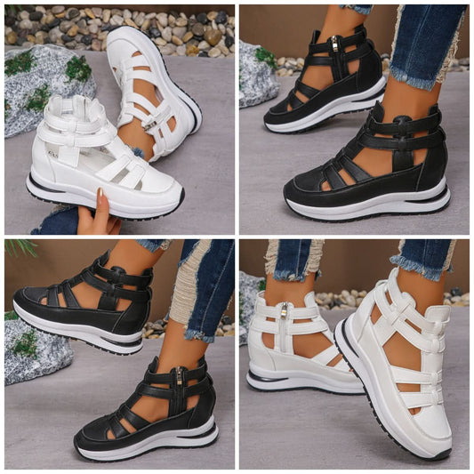 Freya Comfort Wedge Sandals - Black