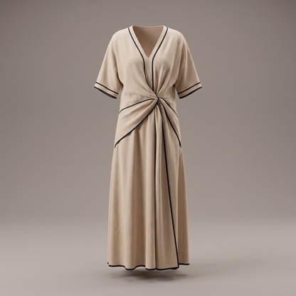 Freya Flow Dress - Beige