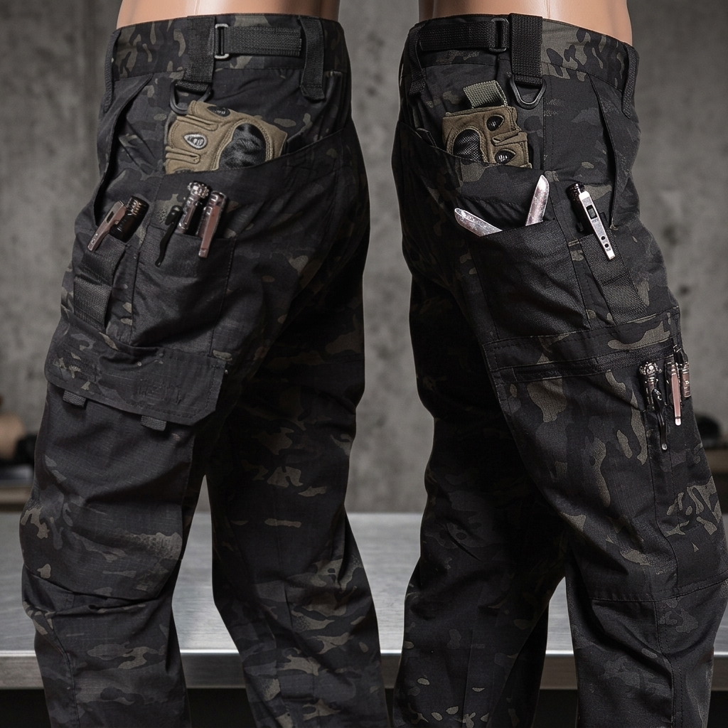 Gainsford Tactical Utility Trousers - Black Camouflage