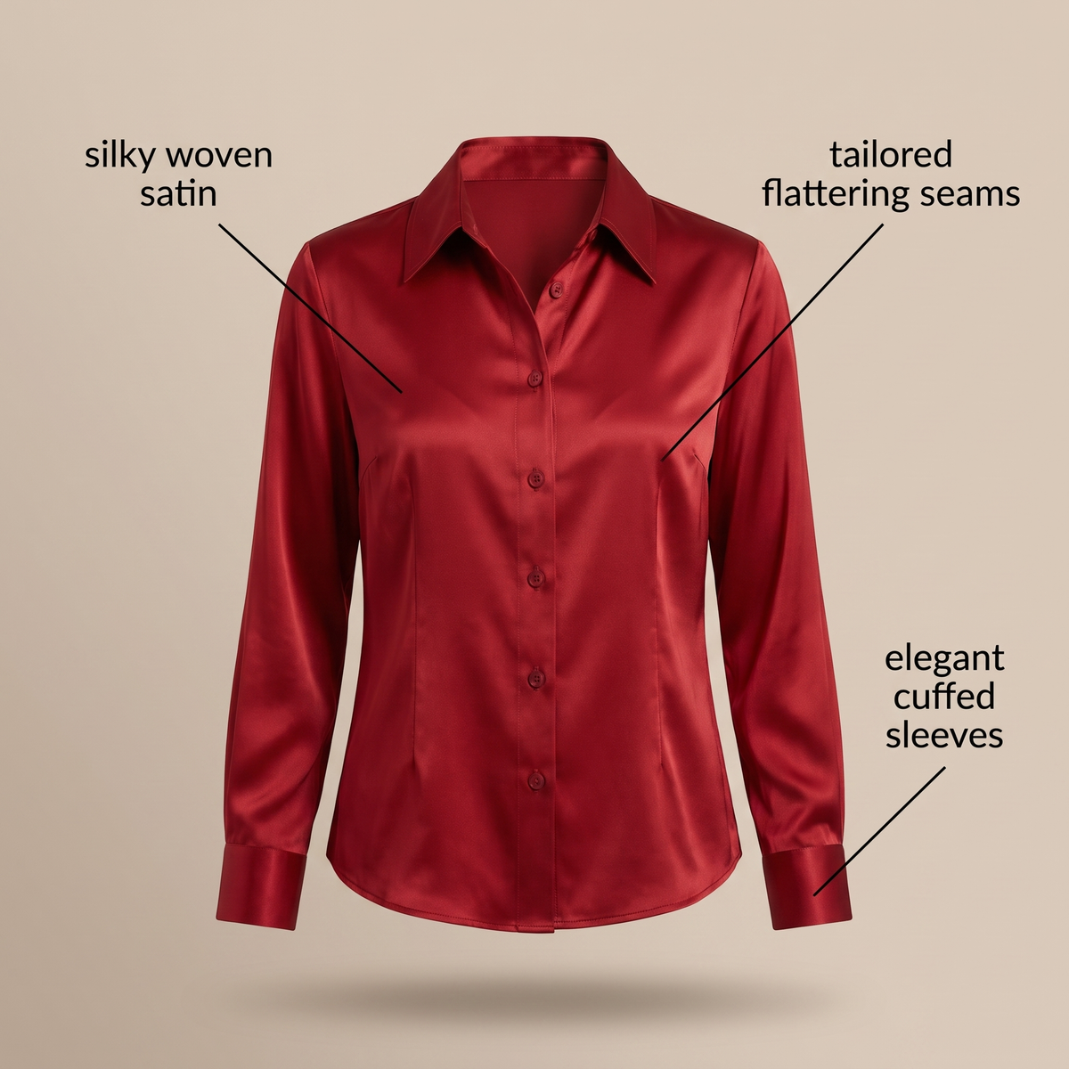 Genevieve Elegant Button Blouse