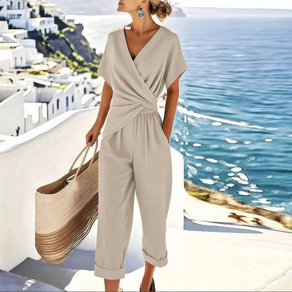 Genevieve Elegant Two-Piece Set - Apricot