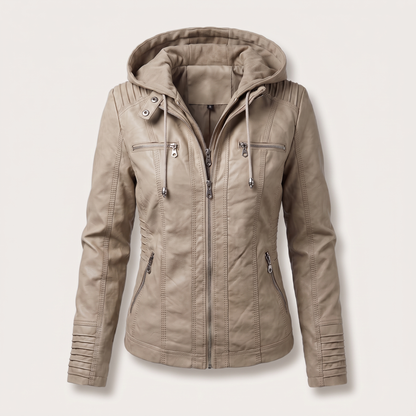 Genevieve Faux Suede Jacket - Apricot Color