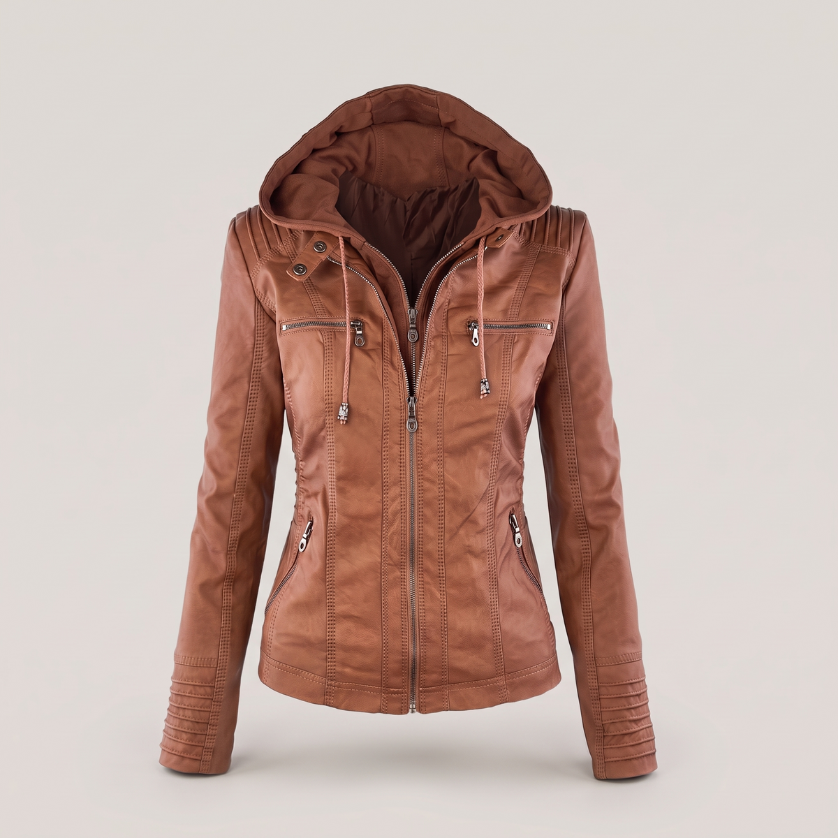 Genevieve Faux Suede Jacket - Brown
