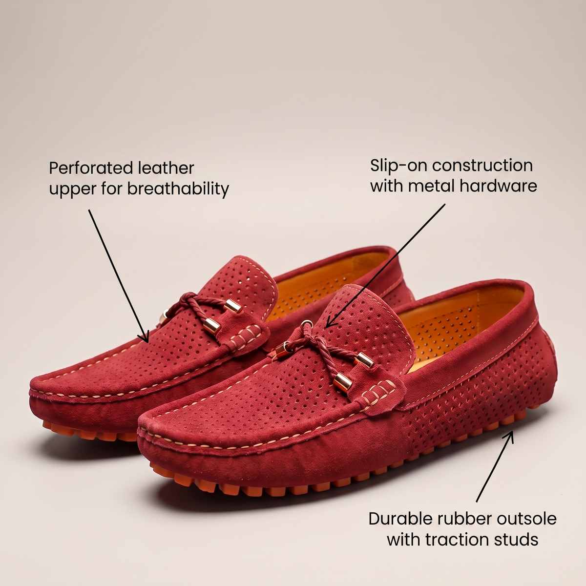 Gianni Perforated Leather-Look Loafers