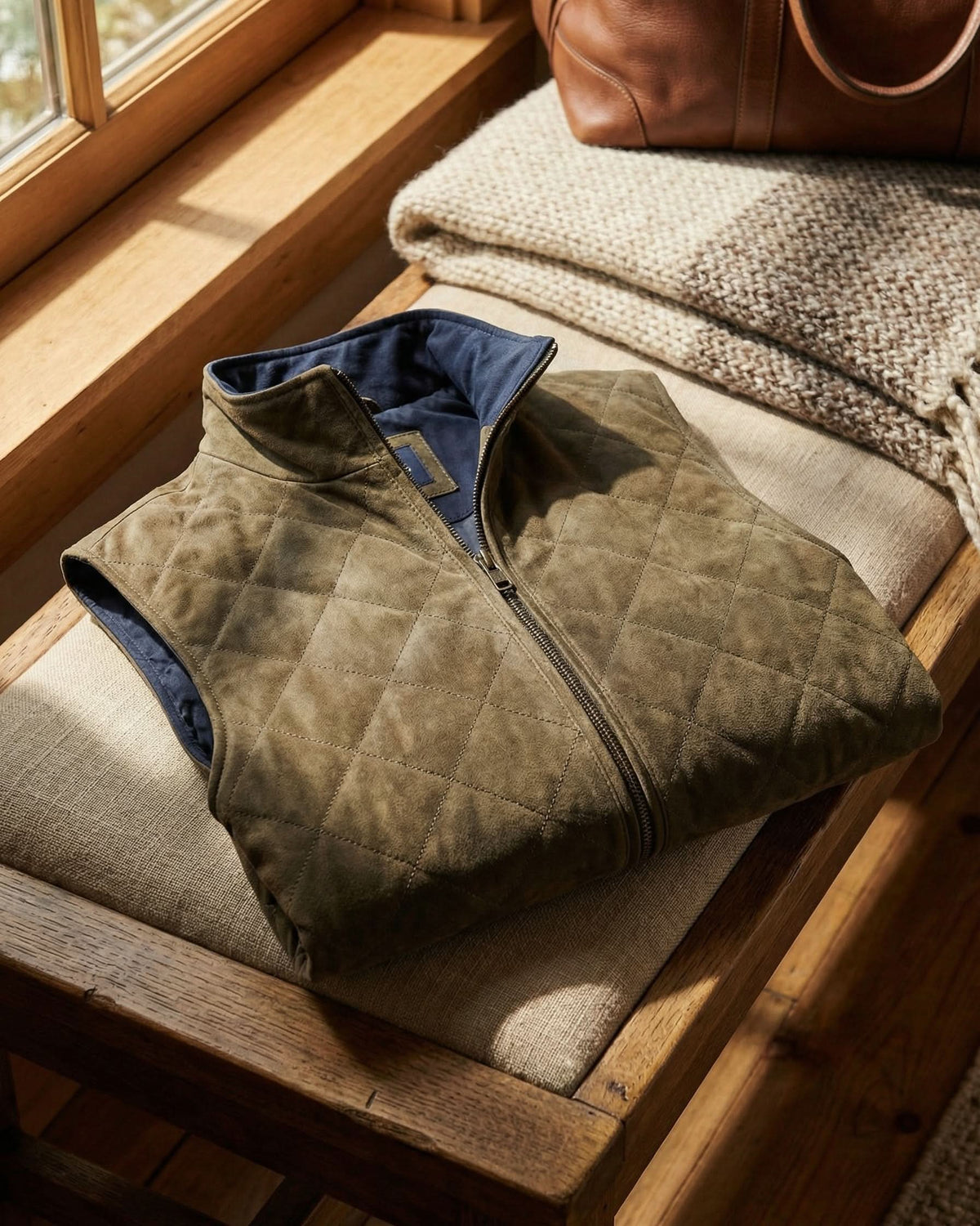 Gio Quilted Suede-Look Vest