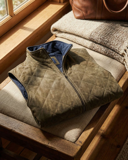 Gio Quilted Suede-Look Vest