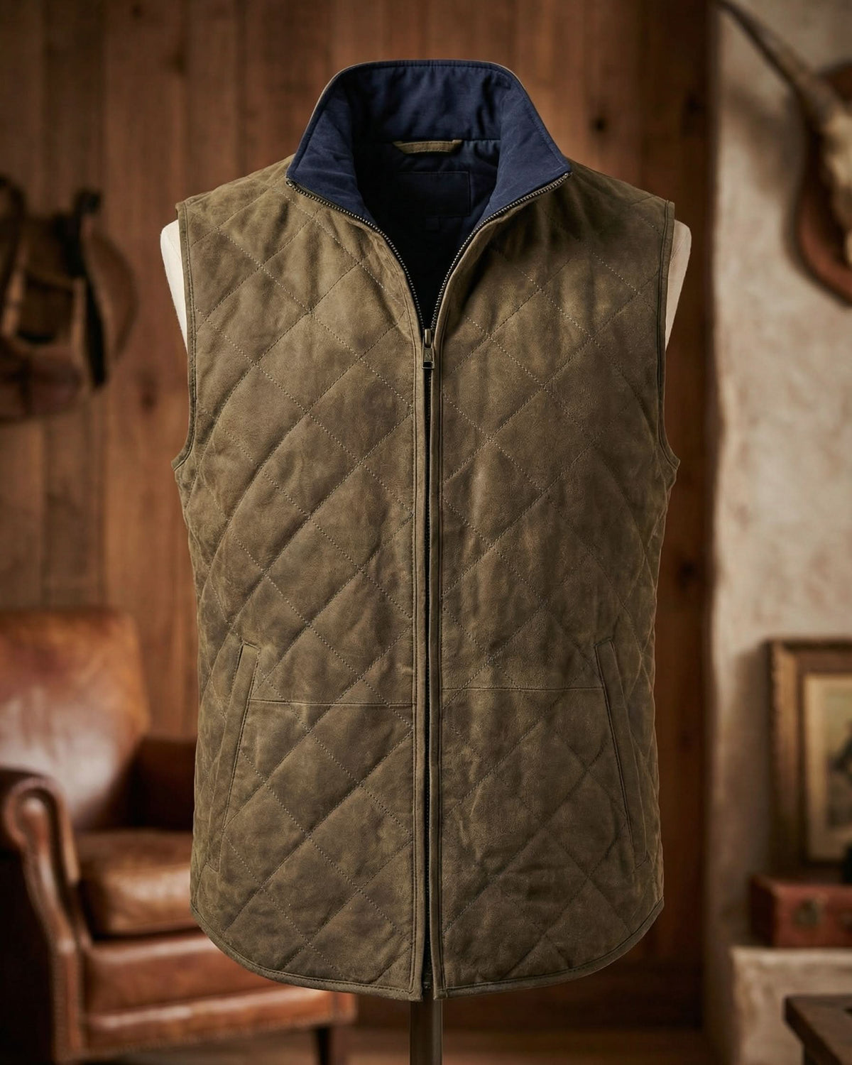 Gio Quilted Suede-Look Vest