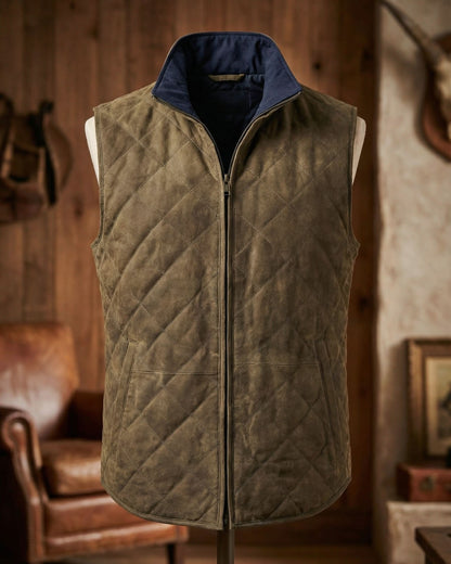 Gio Quilted Suede-Look Vest