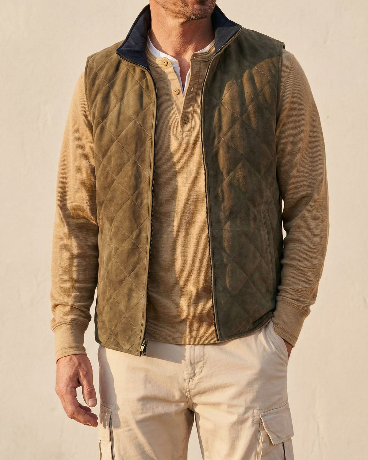 Gio Quilted Suede-Look Vest