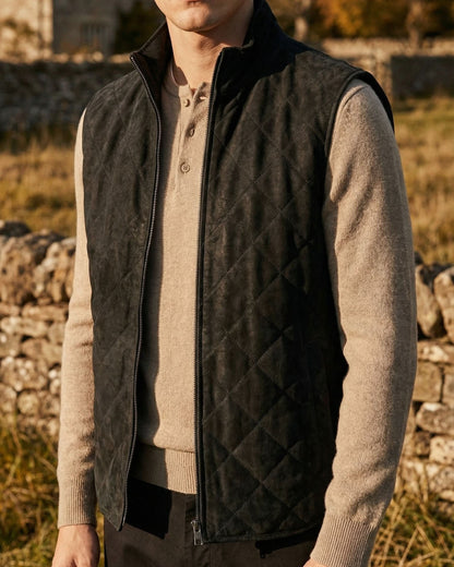 Gio Quilted Suede-Look Vest
