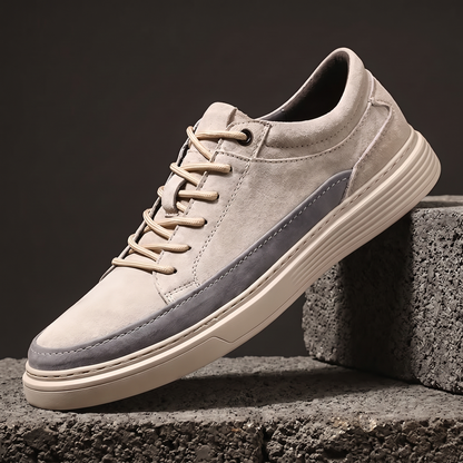 Glenmore Soft Suede-Look Trainers - Beige
