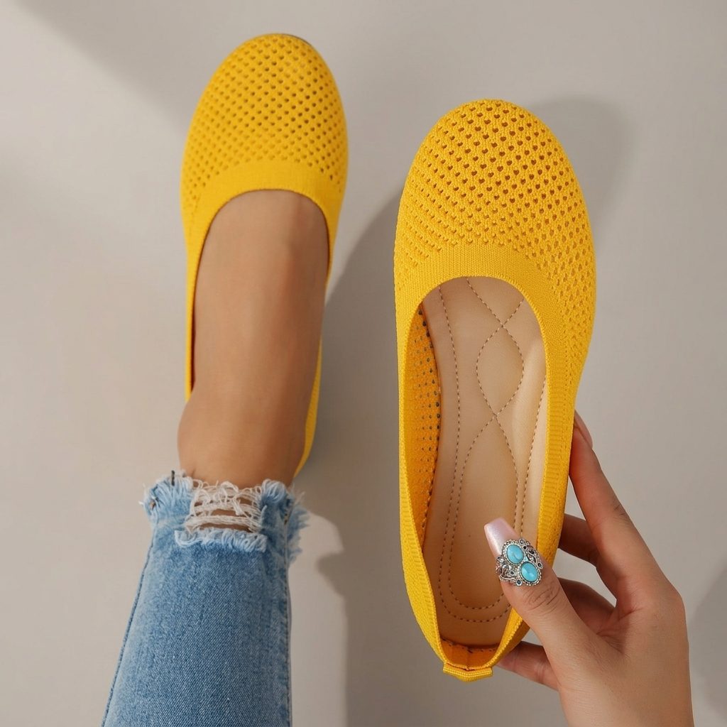 Glenwick Air-Mesh Comfort Slip-Ons - Gold