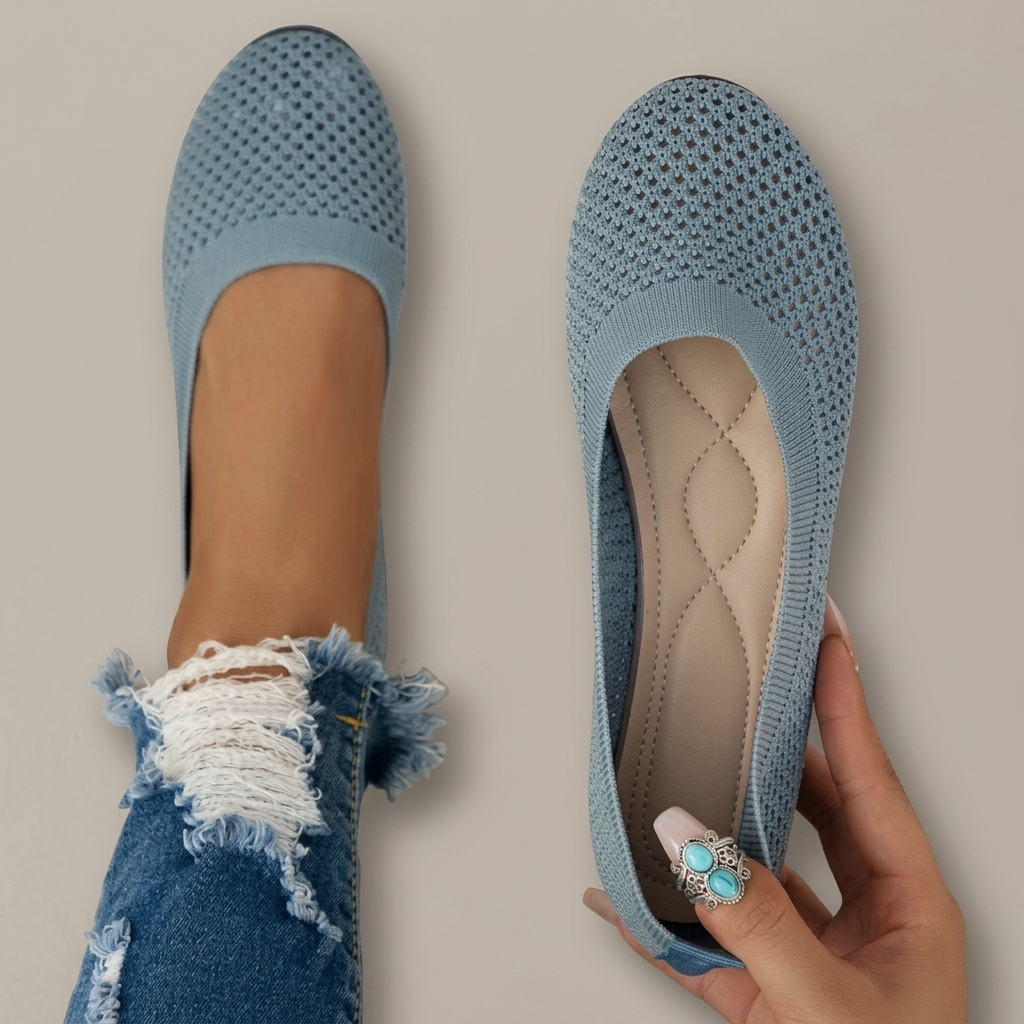 Glenwick Air-Mesh Comfort Slip-Ons - Pastel  Blue