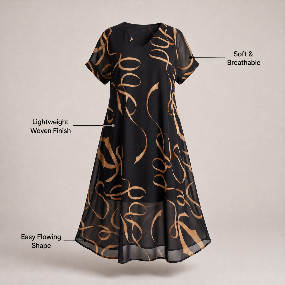 Graceful Short Sleeve Dress