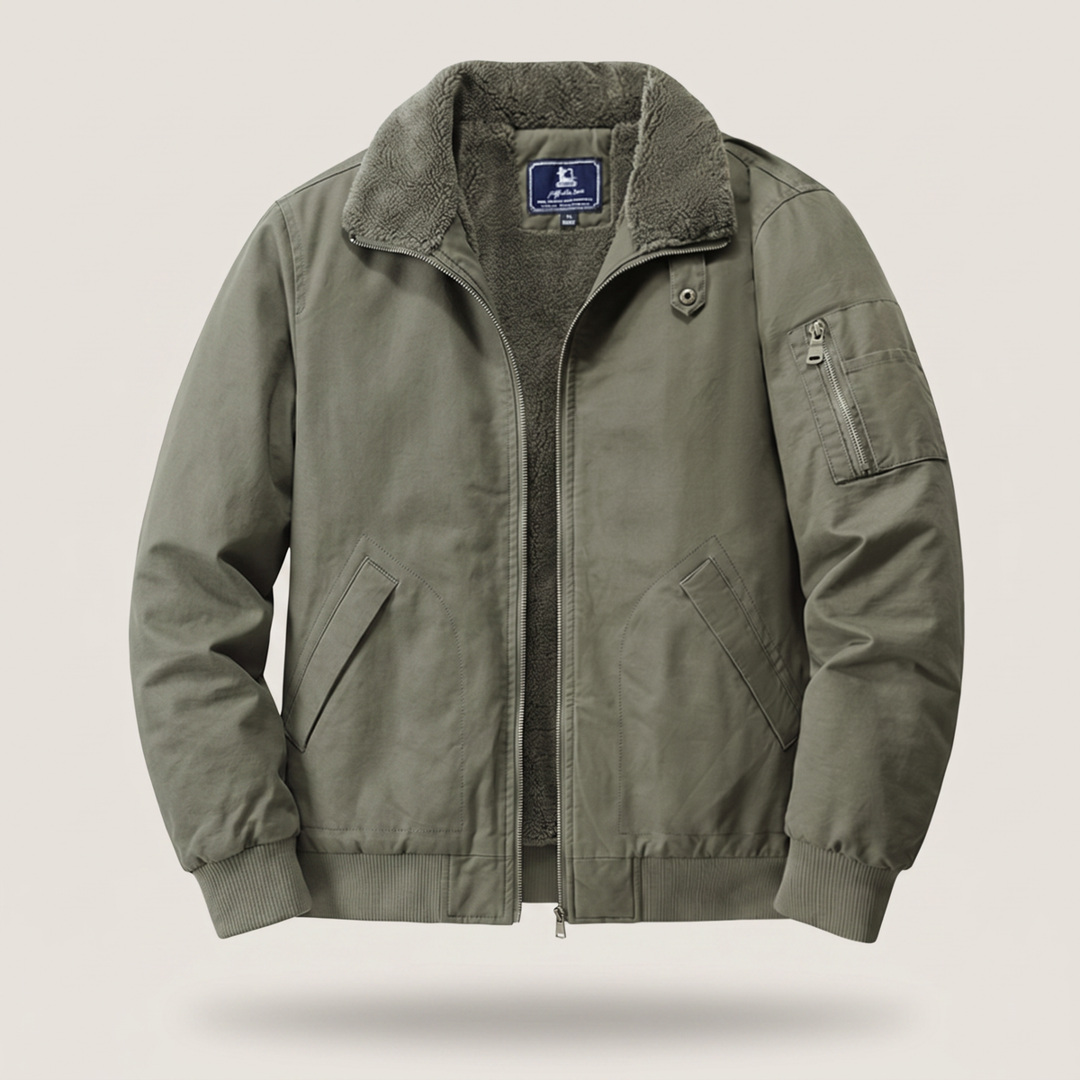 Graham Fleece Bomber Jacket - Green