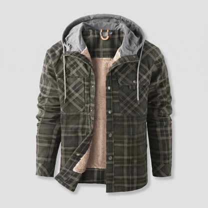 Grantham Heavy-Lined Hooded Jacket - Army Green