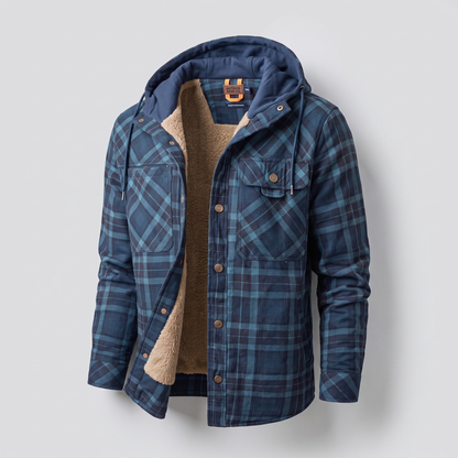 Grantham Heavy-Lined Hooded Jacket - Navy Blue