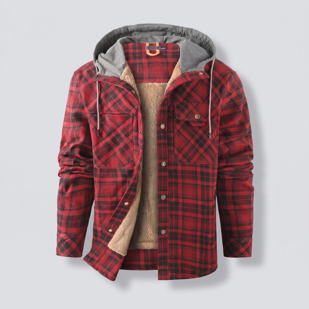 Grantham Heavy-Lined Hooded Jacket - Red