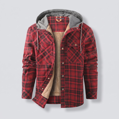 Grantham Heavy-Lined Hooded Jacket - Red
