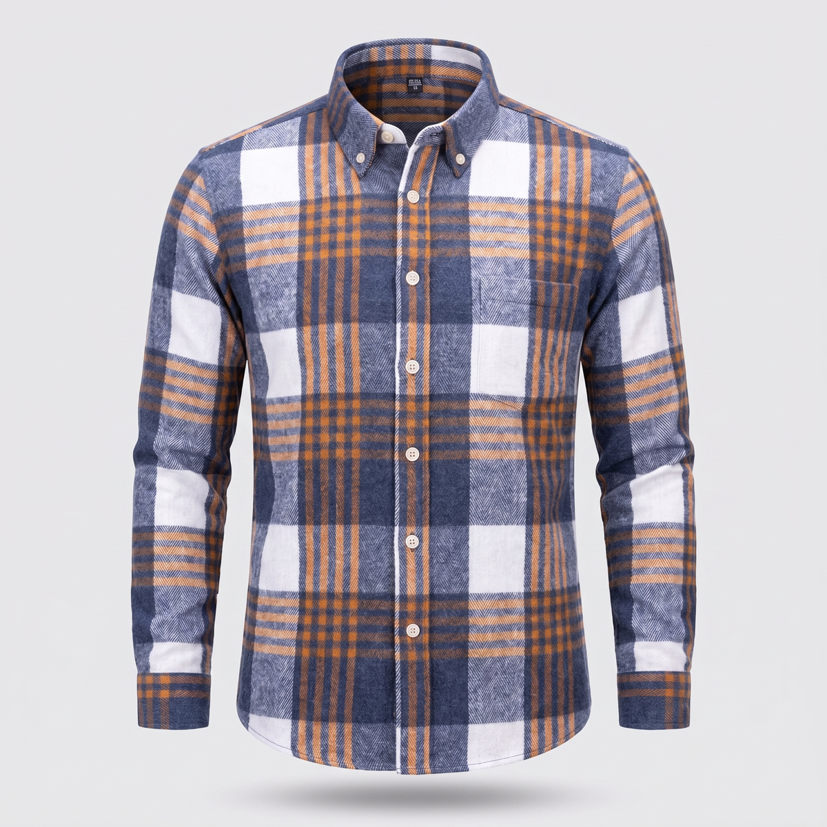 Grayson Cotton Flannel Shirt - Blue