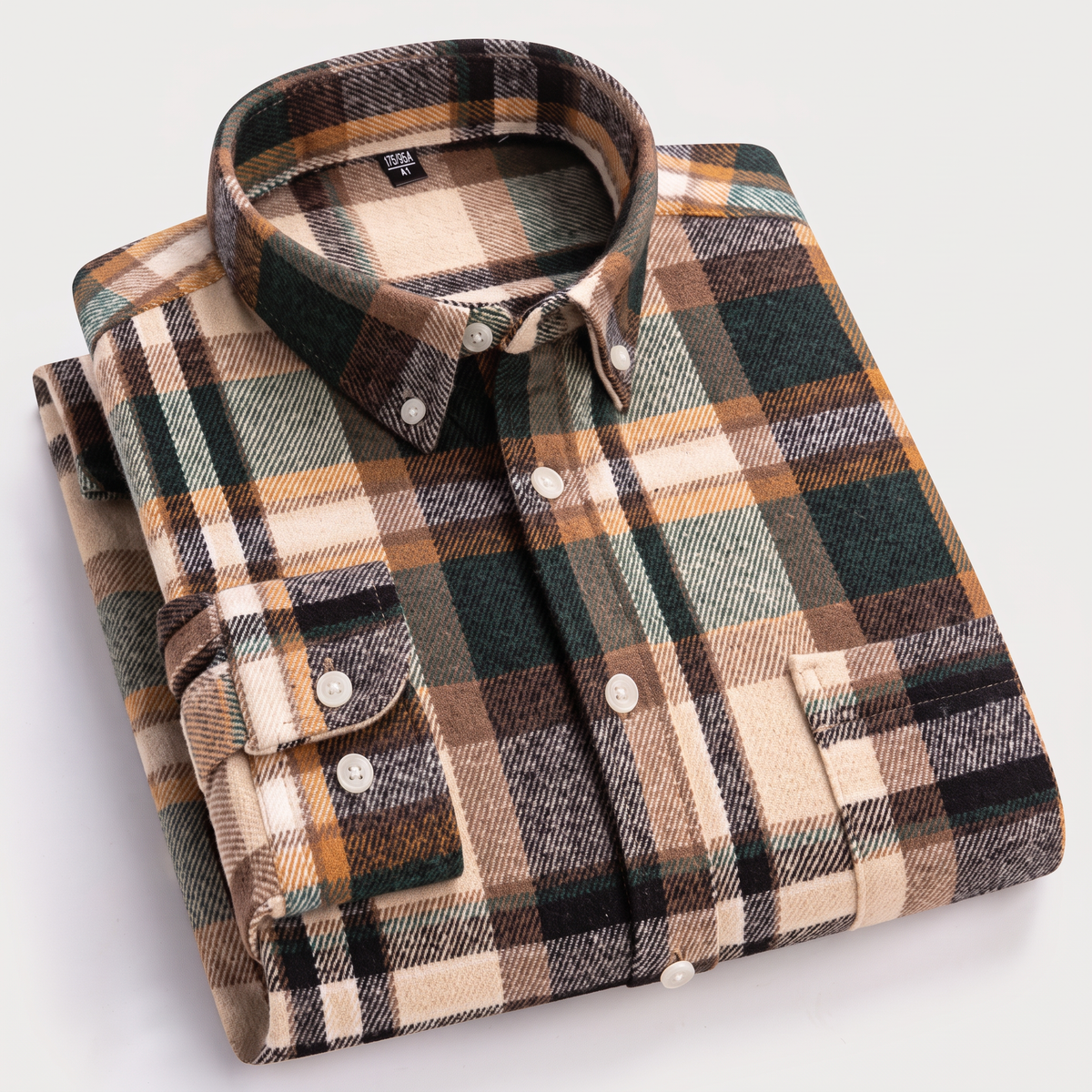 Grayson Cotton Flannel Shirt - Green