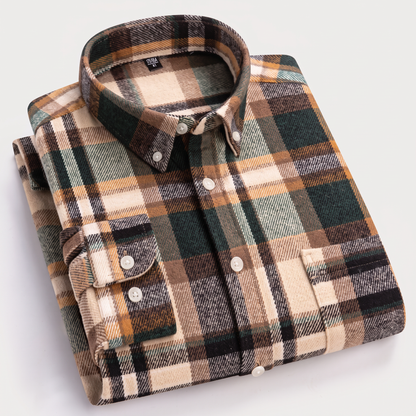 Grayson Cotton Flannel Shirt - Green