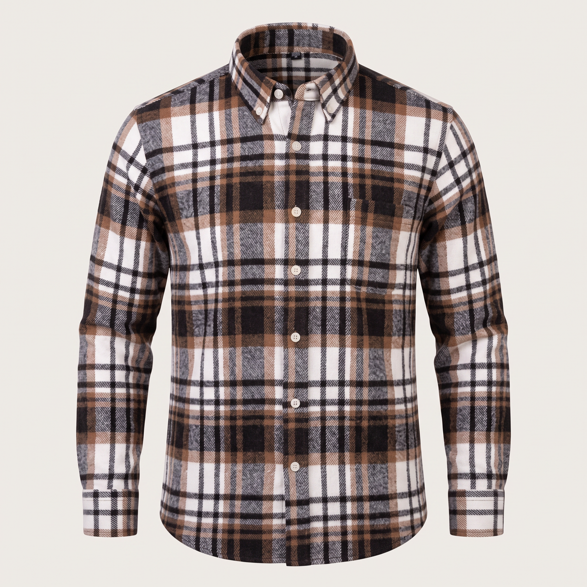 Grayson Cotton Flannel Shirt - White