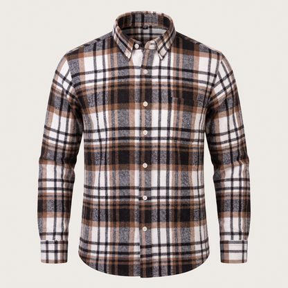 Grayson Cotton Flannel Shirt - White
