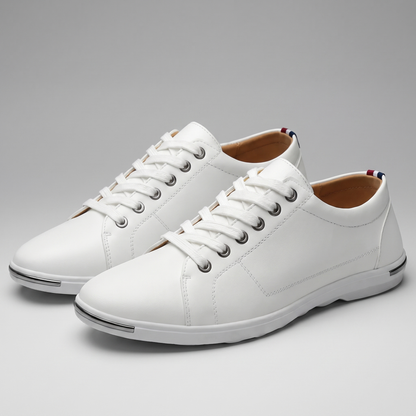 Grayson Leather-Look Sneakers - White