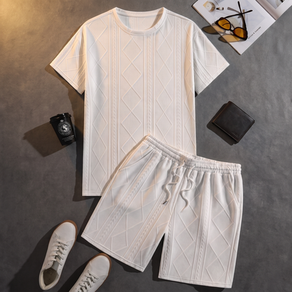 Haldmere Textured Knit Lounge Set - White