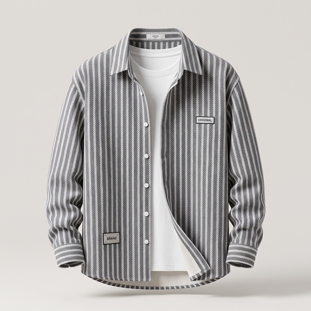 Haldrin Layered Shirt - Stone Grey