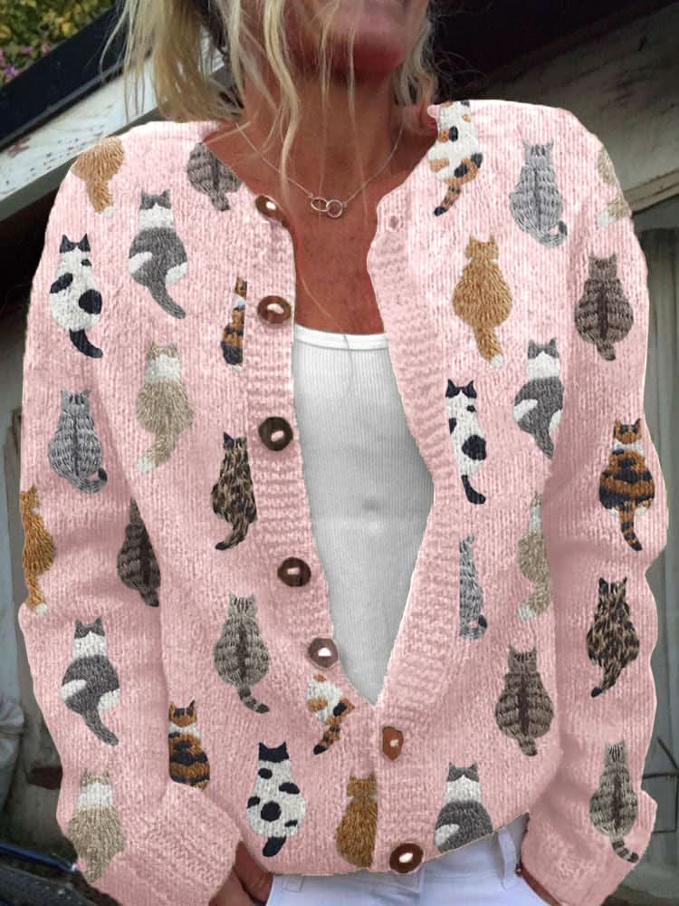 Harper Whisker Knit Cardigan - Pink