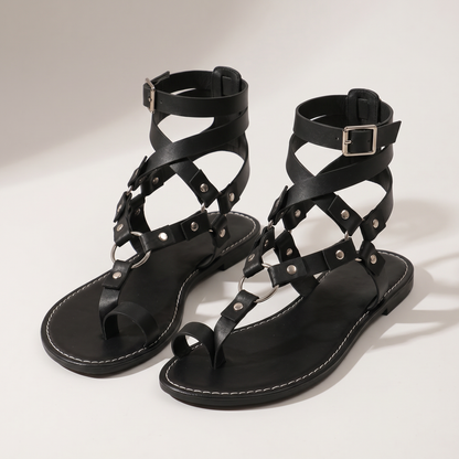 Harriet Studded Gladiator Sandals - Black