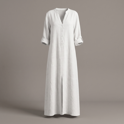 Harriet V-Neck Dress - White