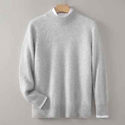Harrington Heavy Knit Sweater - Light Grey